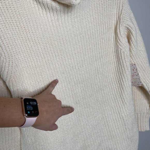 Free People Eleven Sweater in Cream Size XS New OB870945 Turtleneck Tunic - Picture 9 of 12